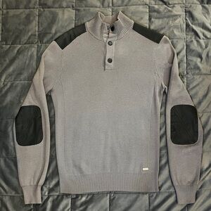 G by Guess Turtleneck Sweater in Gray with Black Details